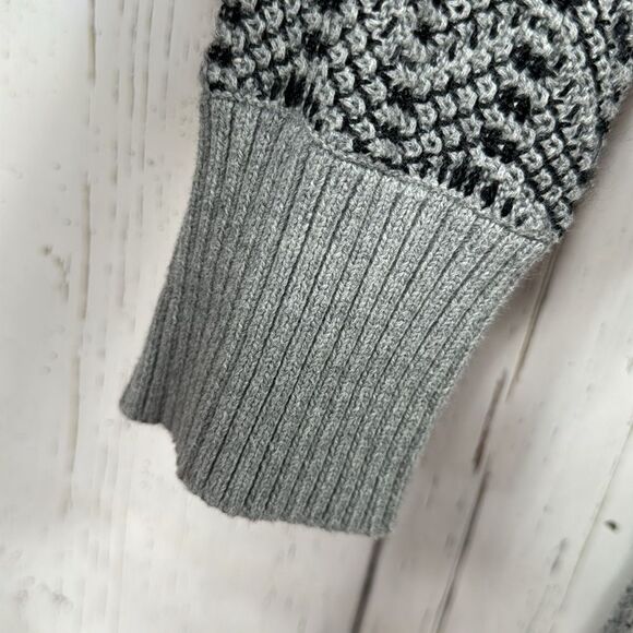 DKNY Jeans Gray Chevron Knit Belted Cardigan Cozy Minimalist Soft Grunge - Picture 6 of 13